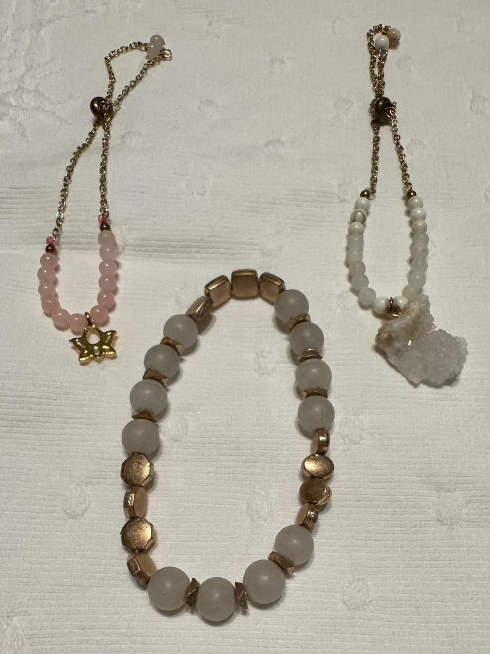 Bohemian gemstone bracelet  set of 3